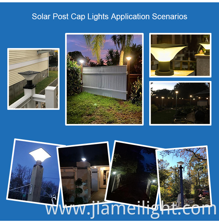 IP65 waterproof outdoor high lumen solar gate post pillar light led